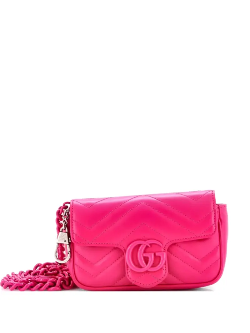 Gucci Super-mini GG Marmont in Rosa – Pre-owned Taschen