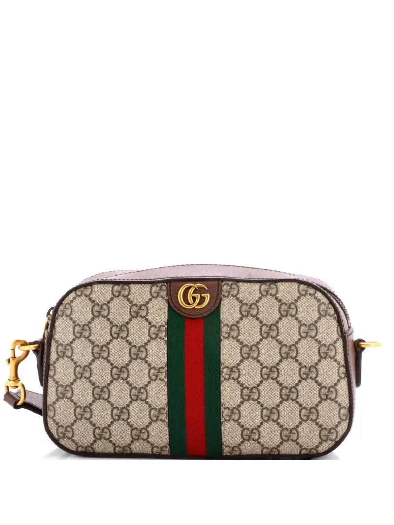 Gucci Wandelbarer Ophidia Kameratasche in Braun Gg-Canvas-Leder – Pre-owned Taschen