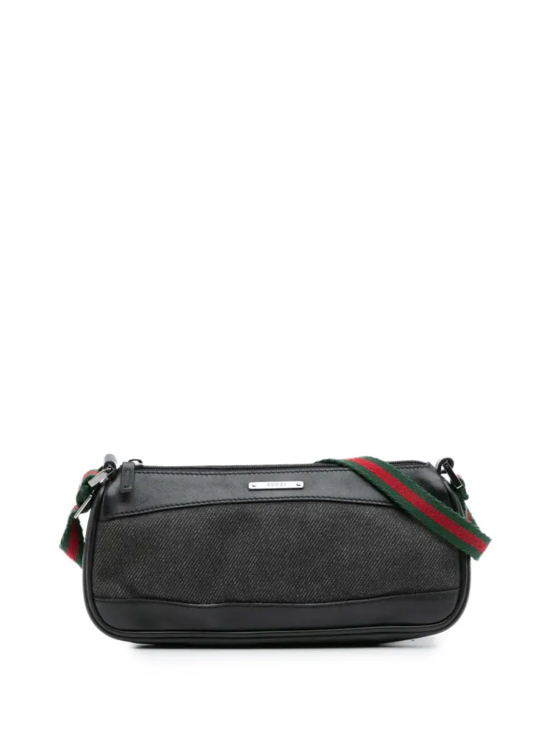 Gucci Web Denim in Schwarz – Pre-owned Taschen