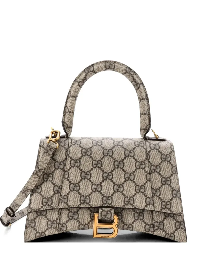 Gucci x Balenciaga The Hacker Project Hourglass in Braun Gg-Canvas-Leder – Pre-owned Taschen
