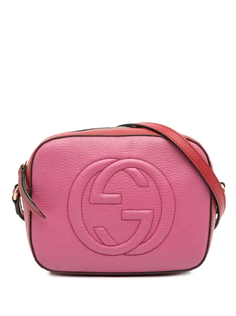 Gucci zweifarbige Soho Disco in Rosa – Pre-owned Taschen