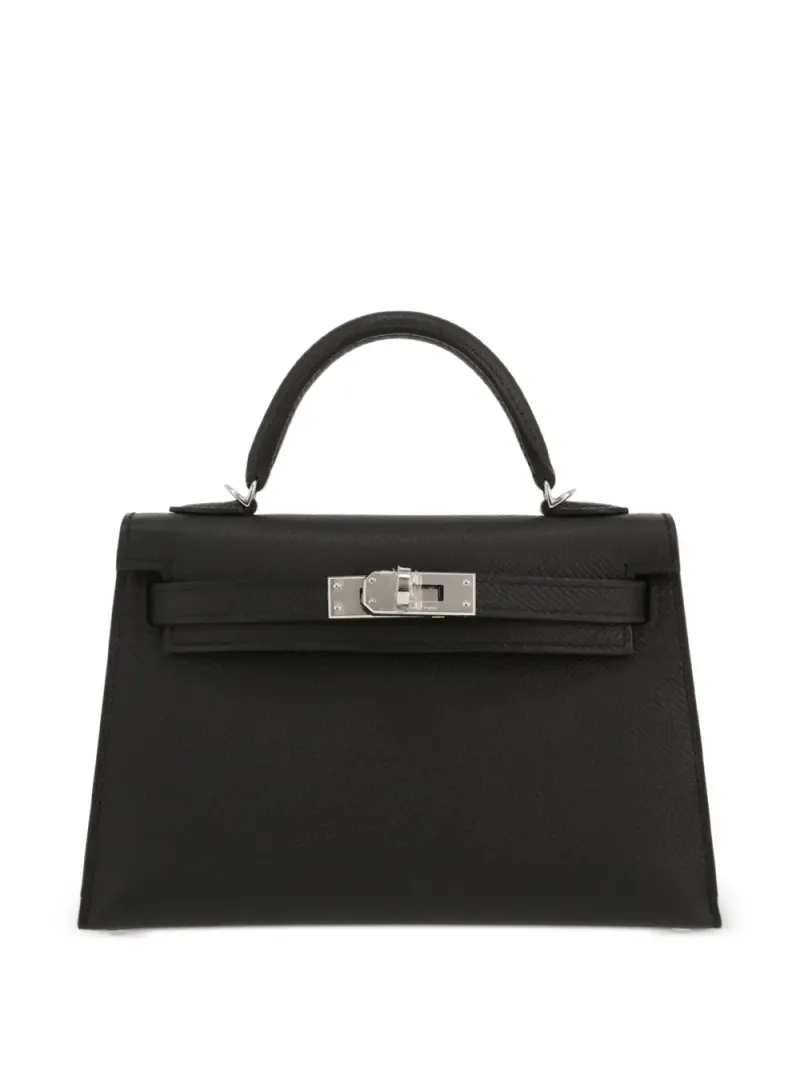 Hermès Kelly Handtasche mit Henkel in Schwarz