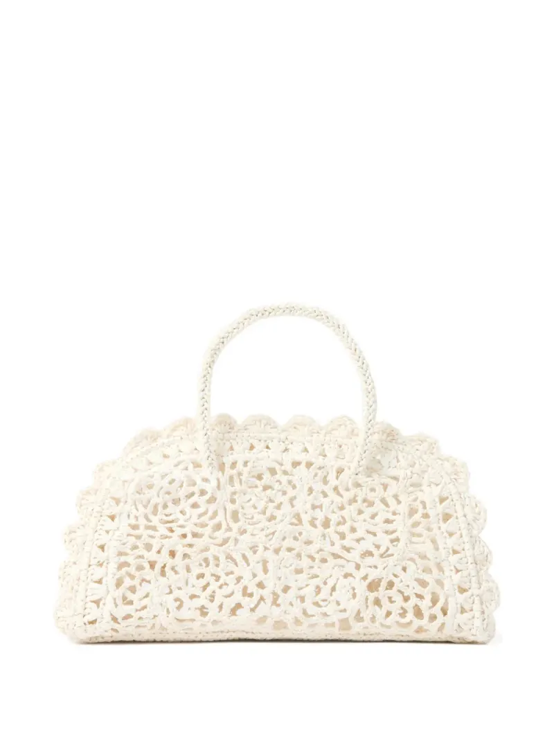 Jacquemus Gehäkelter Turismo Tote Bag in Weiß