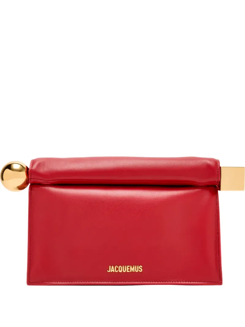 Jacquemus Golden Hardware Clutch in Rot