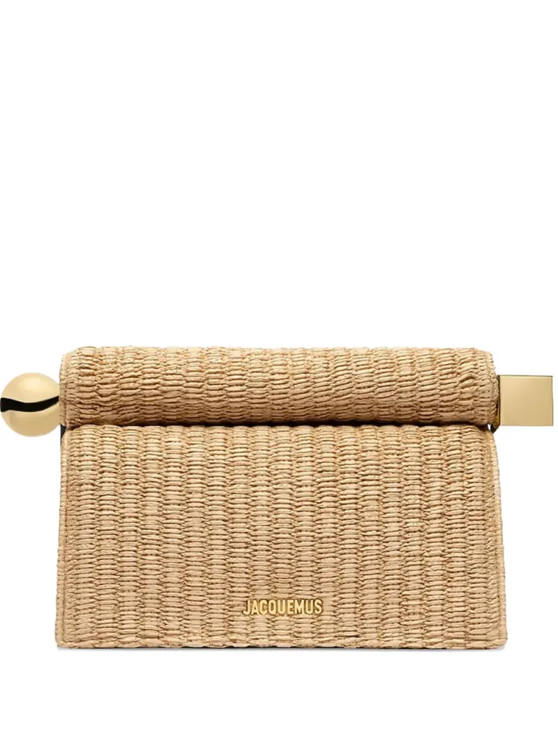 Jacquemus Round Carré clutch in Nude