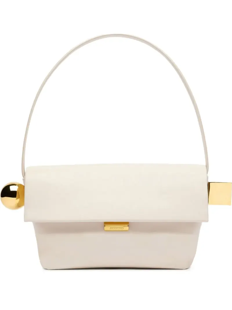 Jacquemus Schultertasche mit Metallic-Schnalle in Nude