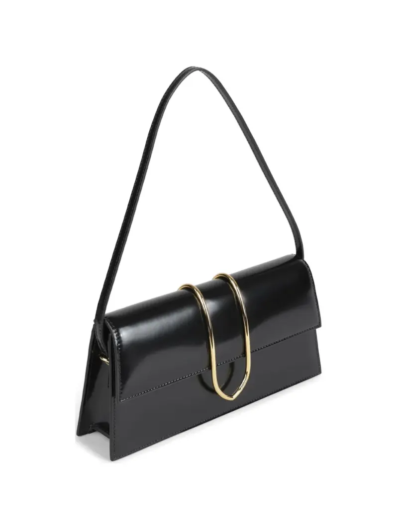 Jacquemus Schultertasche mit Metallklappe in Schwarz