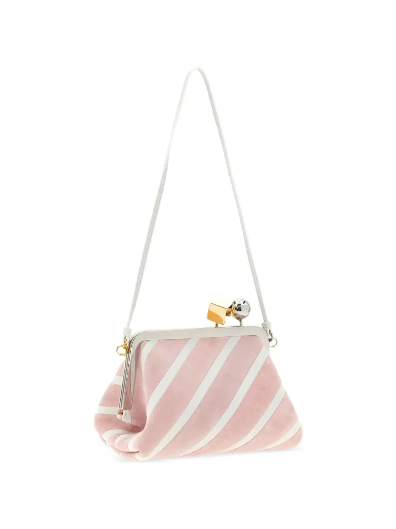 Jacquemus Kleine The Berlingot Clutch mit gestreiftem Verschluss in Rosa