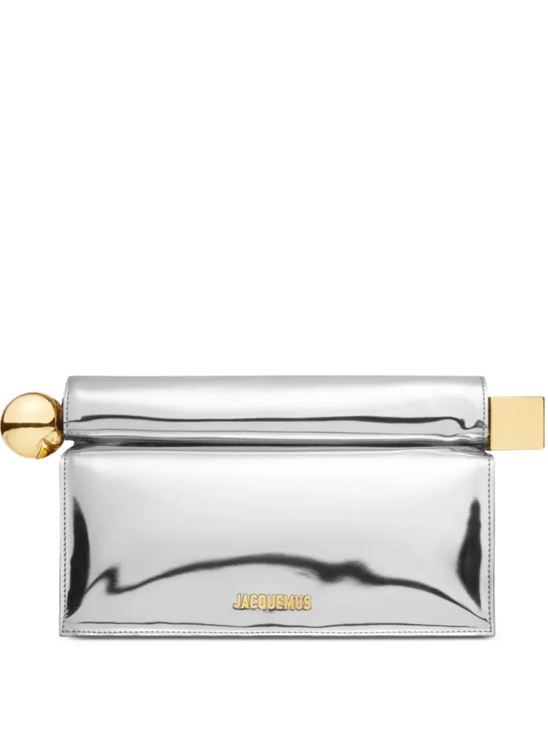 Jacquemus The Ronde Carré Clutch in Silber