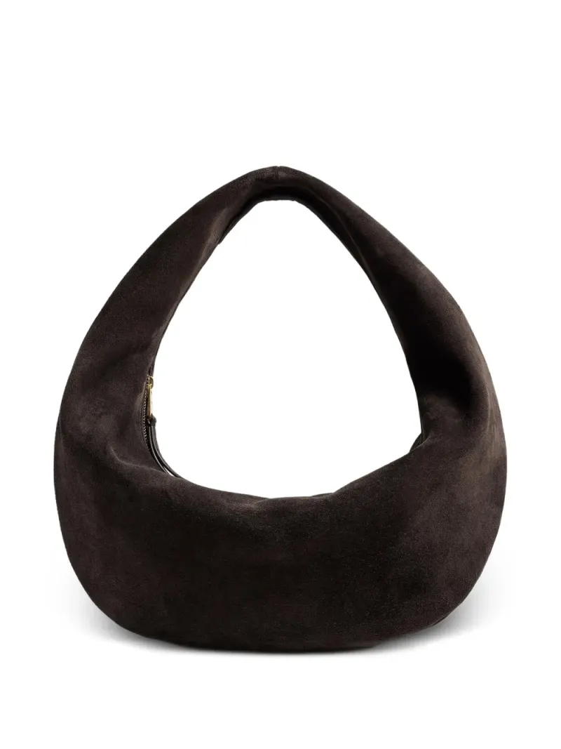 Khaite Mittelgroße Olivia Schultertasche aus Kalbswildleder in Braun Wildleder-Leder