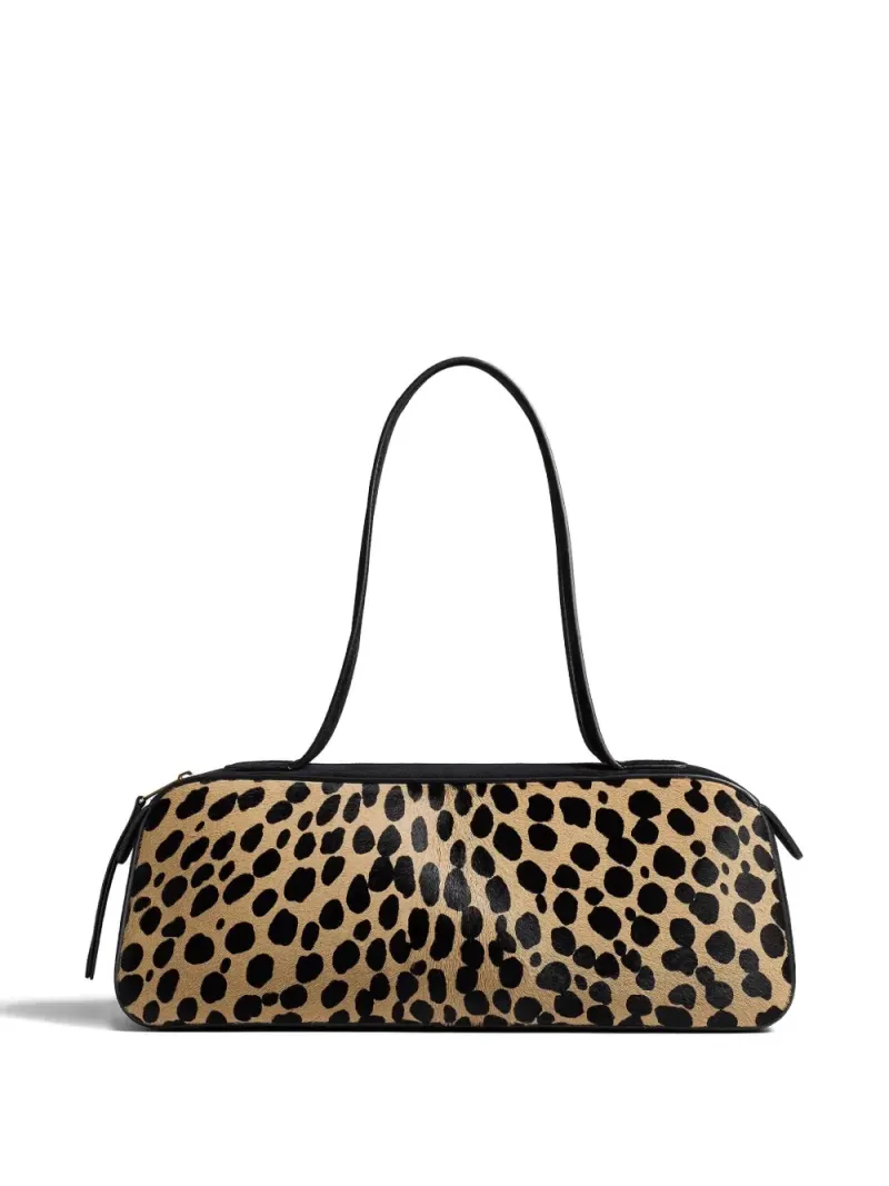 Khaite Simona Schultertasche mit Animal-Print in Braun