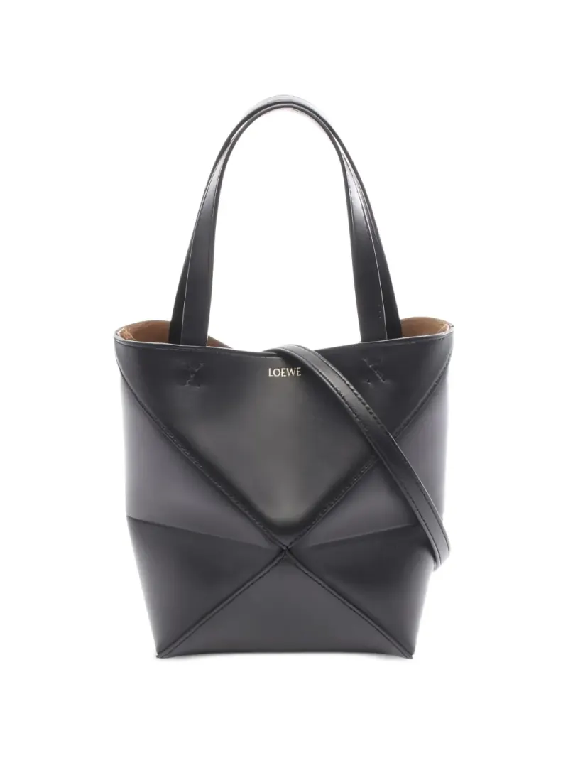 Loewe 2020s mini Puzzle Handtasche in Schwarz
