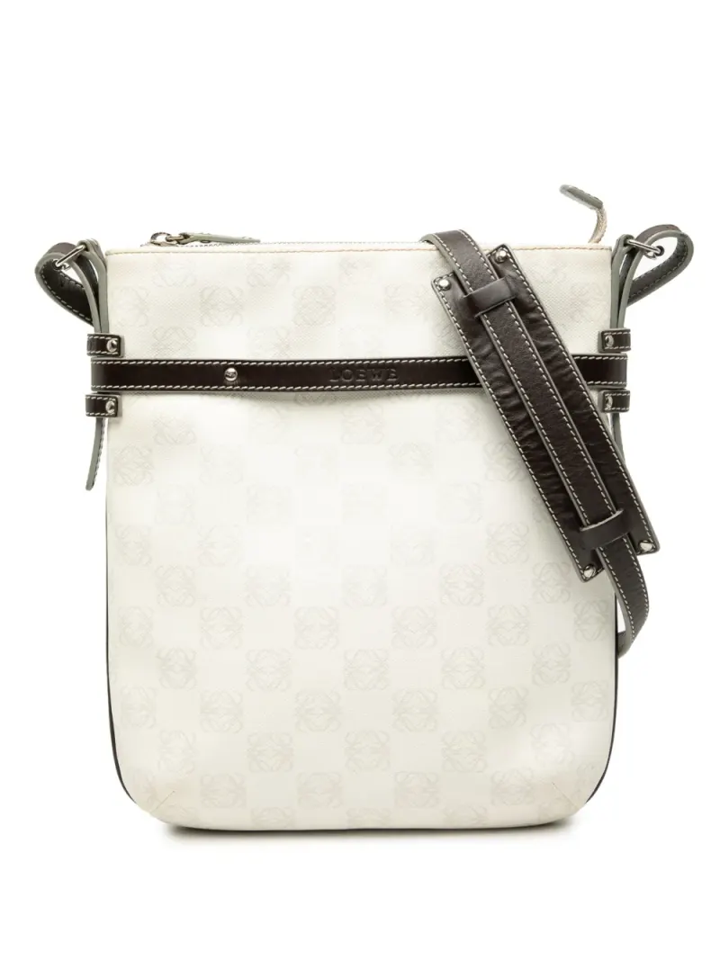 Loewe 2006 Anagram Umhängetasche aus beschichtetem Canvas in Weiß