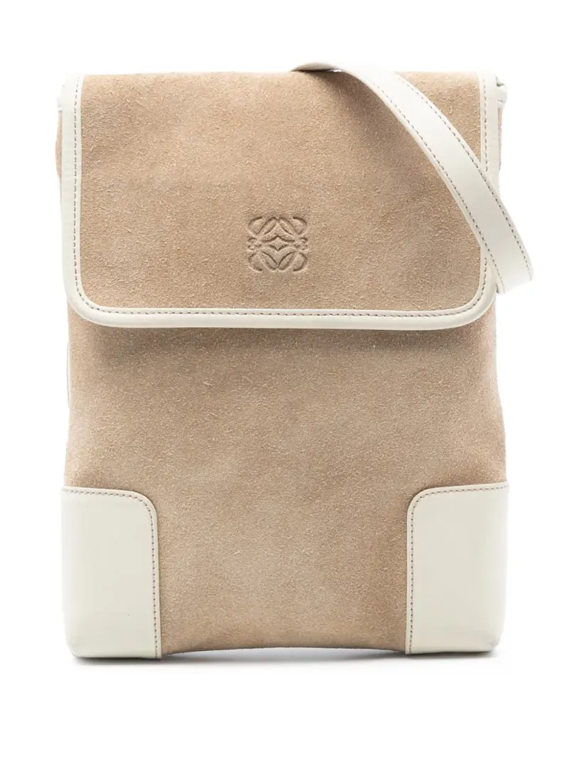 Loewe 2003 Anagram Umhängetasche aus Wildleder in Braun Wildleder-Leder