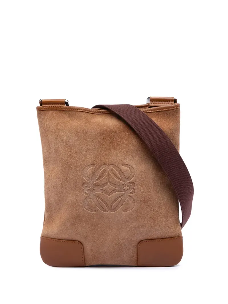 Loewe 2005 Anagram Umhängetasche aus Wildleder in Braun Wildleder-Leder
