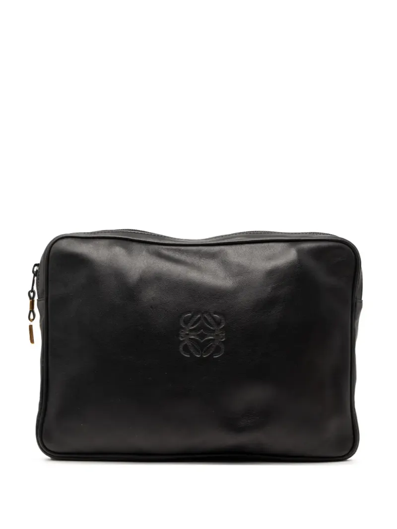 Loewe 2000-2026 Anagramm-Clutch aus Leder in Schwarz