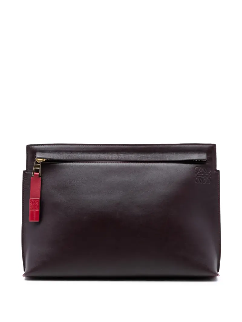 Loewe 2017 Bicolor Anagram T Pouch Clutch in Rot