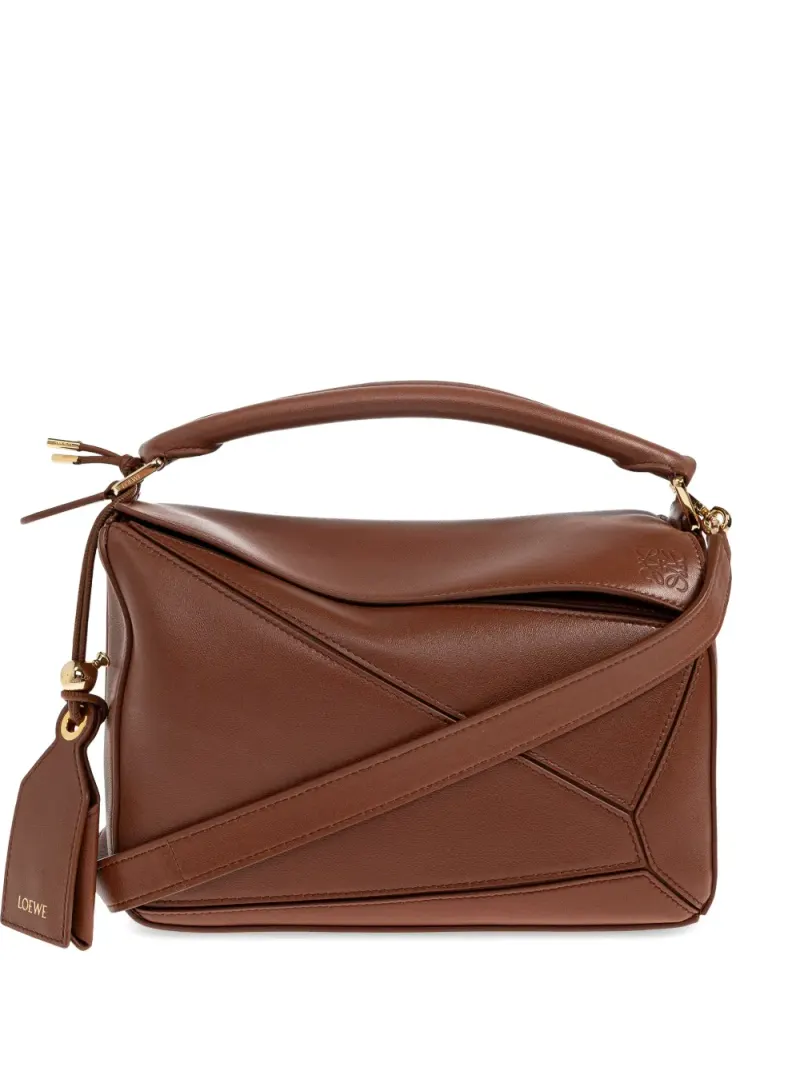 Loewe Kleiner Featherlight Puzzle Tote Bag in Braun