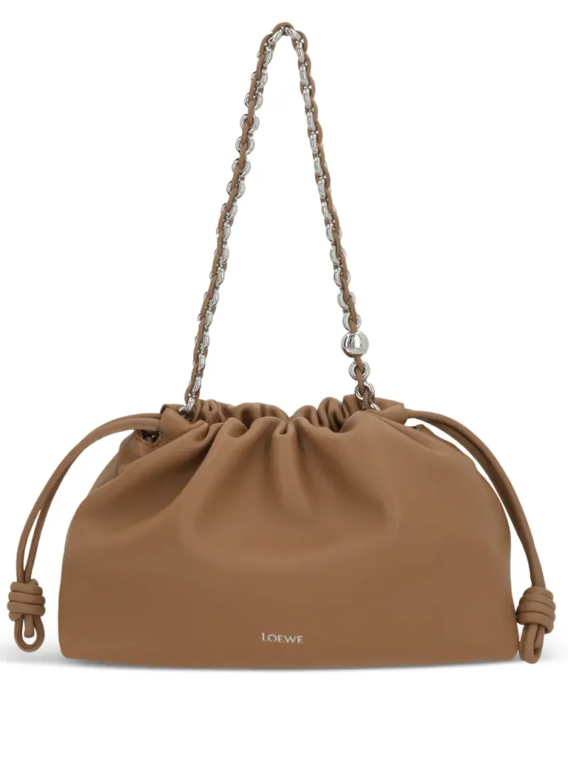 Loewe Mittelgroße Flamenco Schultertasche in Braun