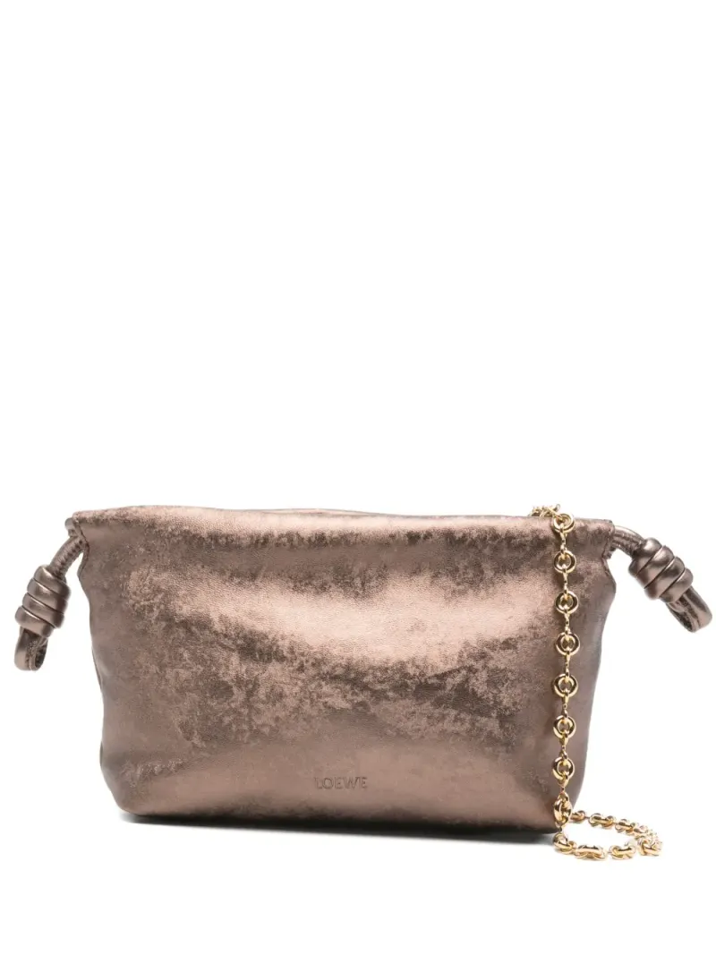 Loewe Flamenco Clutch mit Knoten in Braun