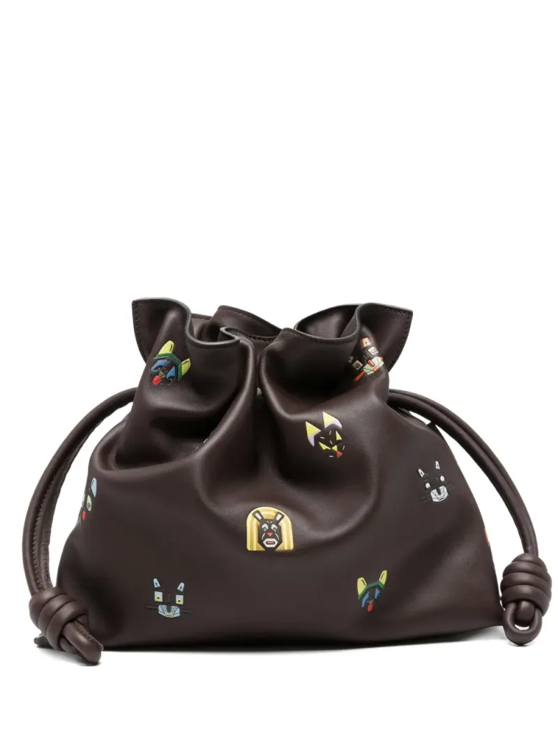 Loewe Mittelgroße Flamenco Clutch in Braun