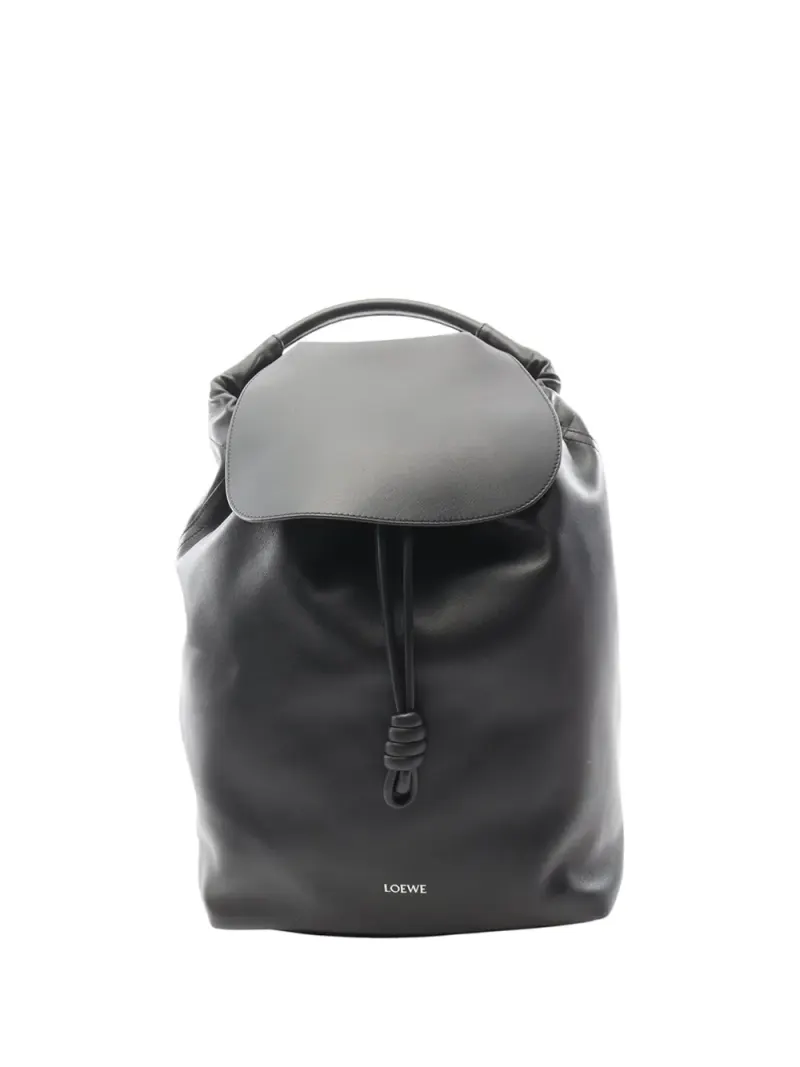 Loewe 2010-2026 Flamenco Rucksack aus Leder in Schwarz