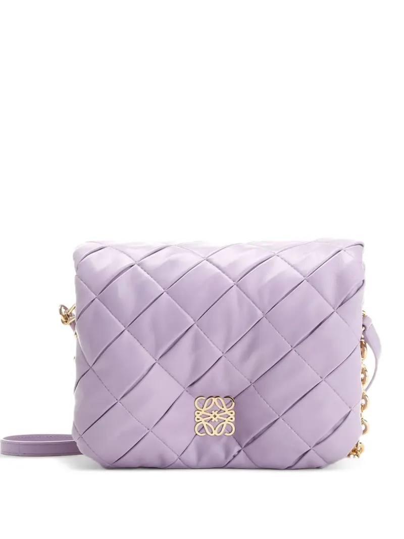Loewe Goya padded leather shoulder bag in Violett