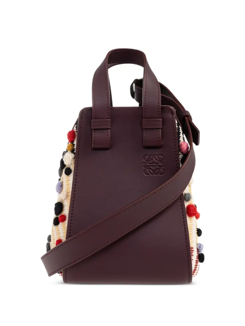 Loewe Hammock Tote Bag mit Pompon in Rot