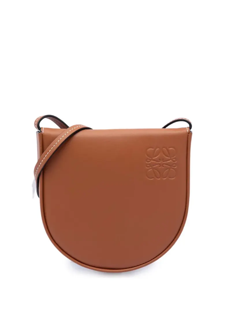 Loewe 2010-2026 kleine Heel Pouch Umhängetasche aus weichem Kalbsleder in Braun Kalbsleder-Leder