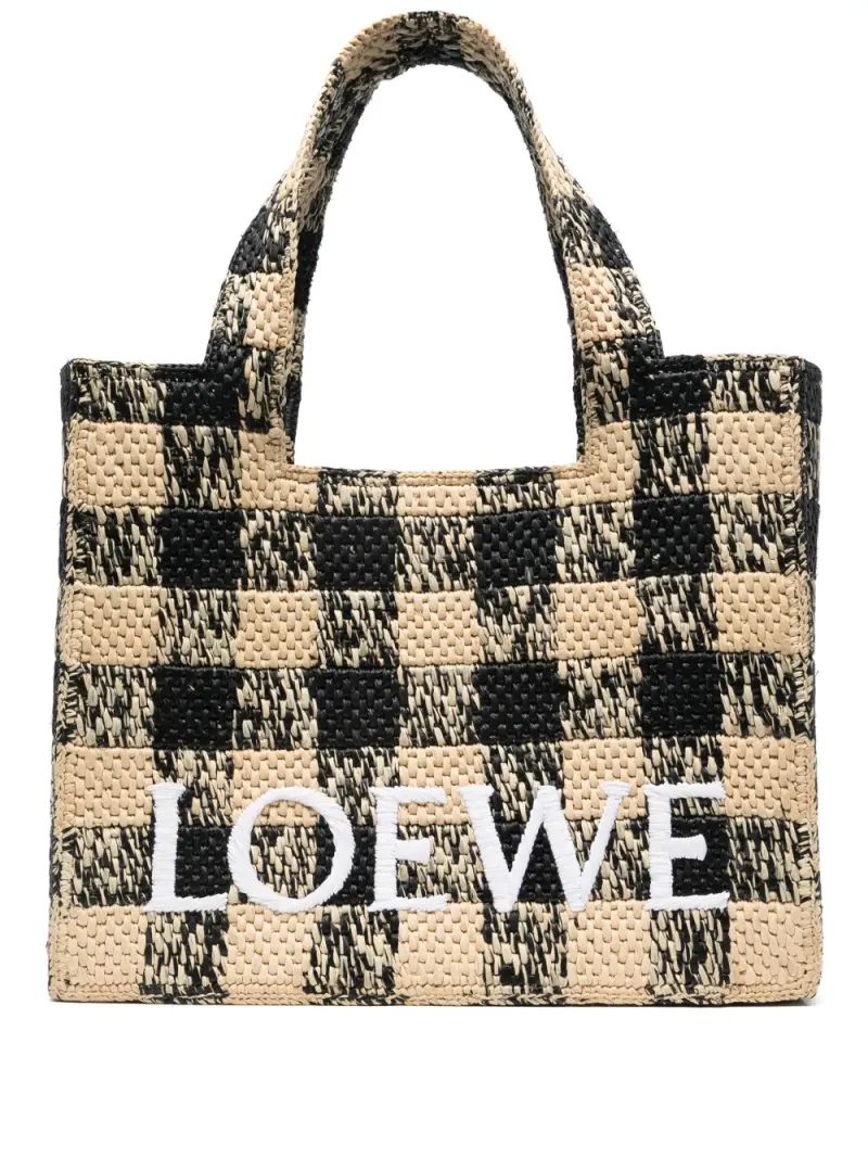 Loewe Große Loewe Font Tote Bag in Nude