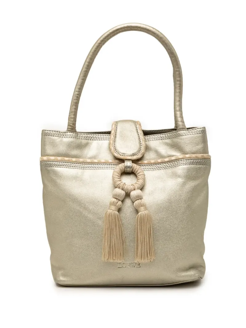 Loewe 2000-2010 Metallic-Handtasche mit Fransen in Gold