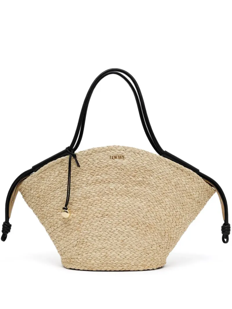 Loewe Große Paseo Tote Bag aus Raffiabast in Nude