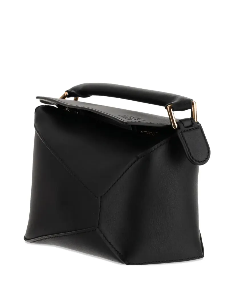 Loewe Mini Puzzle Edge Handtasche aus Kalbsleder Mini in Schwarz Kalbsleder-Leder