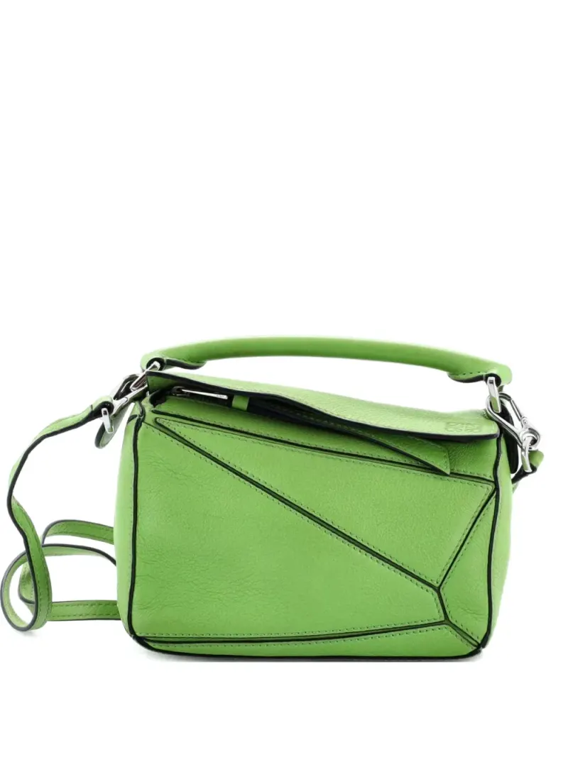 Loewe Mini Puzzle Umhängetasche aus Leder Mini in Grün