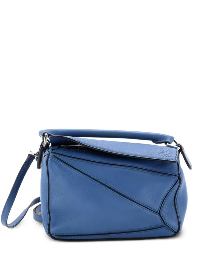 Loewe Mini Puzzle Umhängetasche aus Leder Mini in Blau
