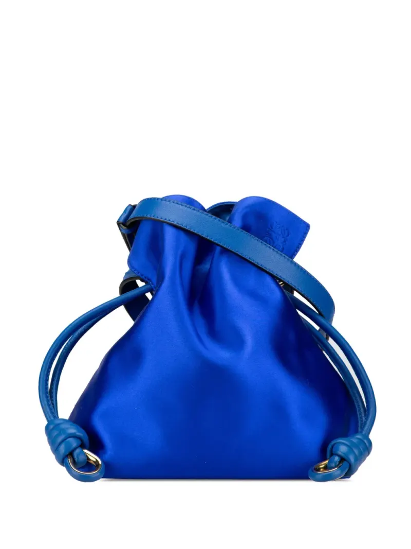 Loewe 2016 kleine Satin Flamenco Knot Umhängetasche in Blau
