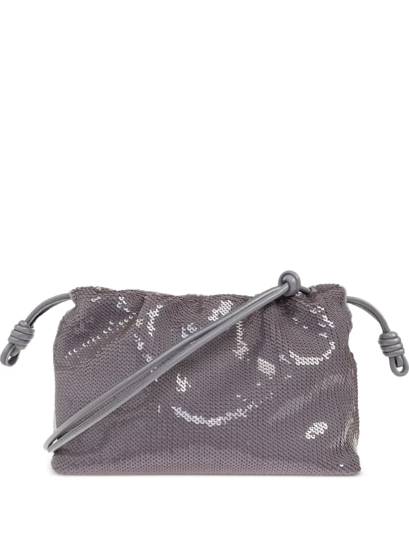 Loewe Schultertasche mit Pailletten in Grau