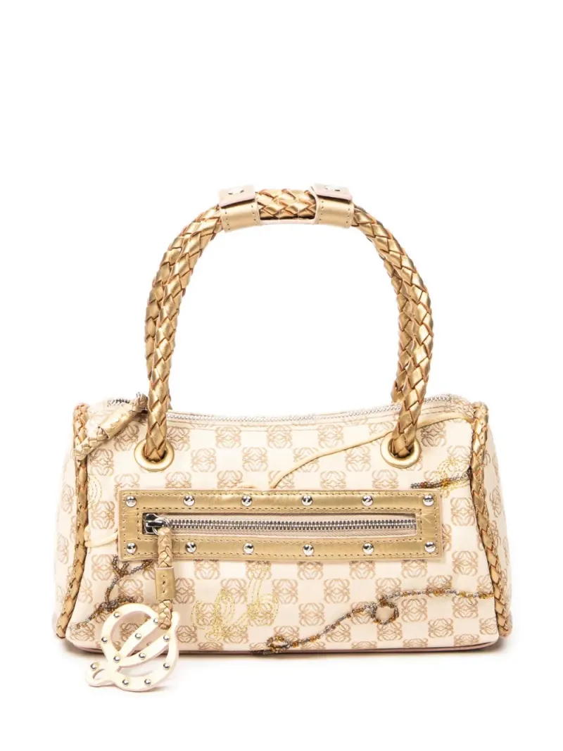 Loewe Schultertasche mit Anagram-Print in Nude