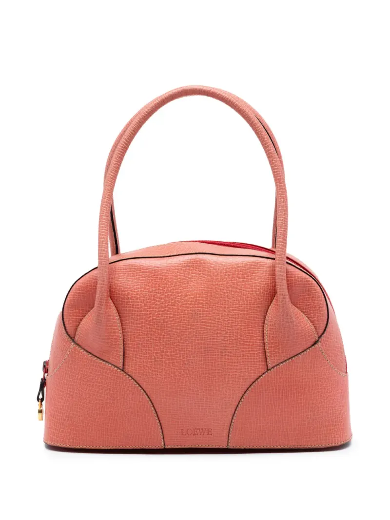 Loewe 2000-2025 sgekörnte Handtasche mit Henkel in Rosa