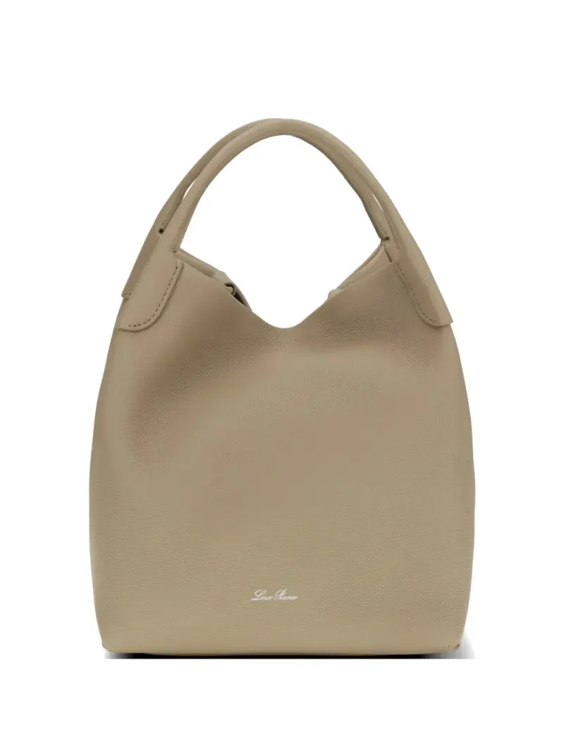 Loro Piana large Bale leather tote bag in Nude
