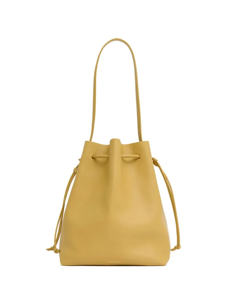 Mansur Gavriel Drawstring Cabas leather bucket bag in Gelb