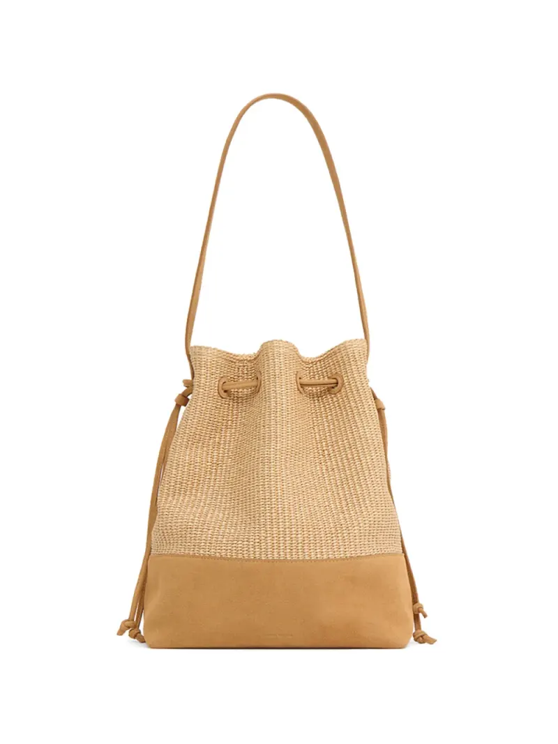 Mansur Gavriel Drawstring leather bucket bag