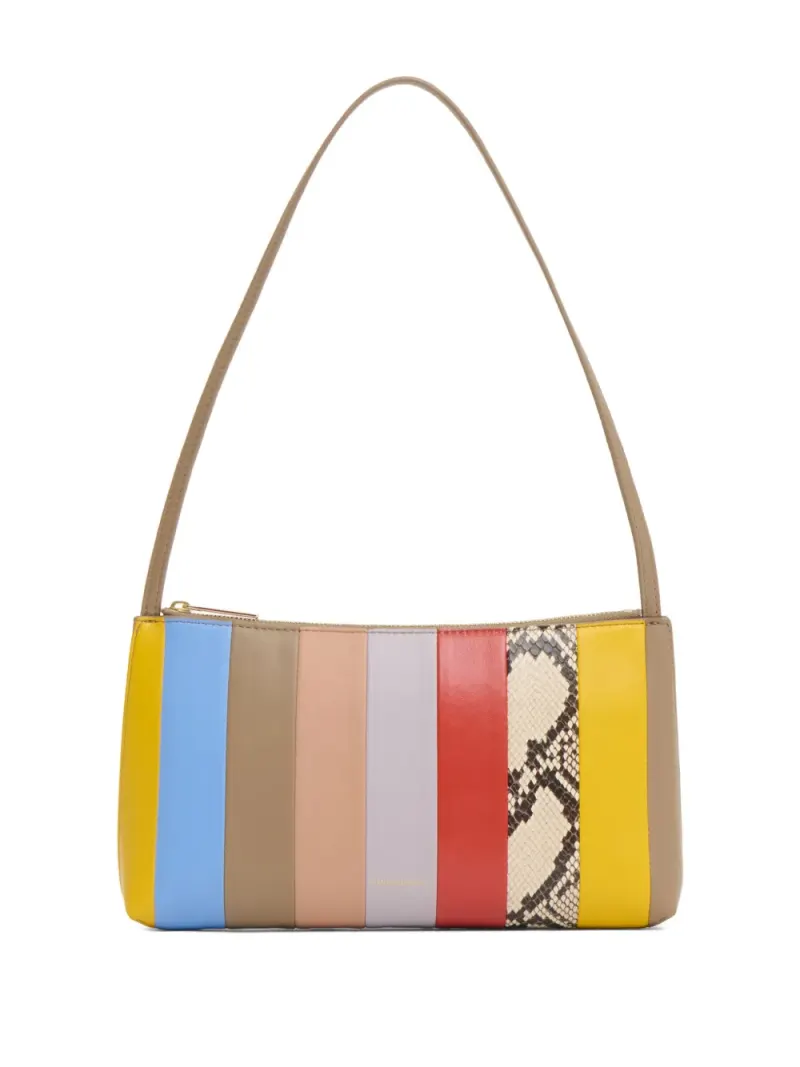 Mansur Gavriel Gestreifte Gaia Schultertasche aus Schlangenleder