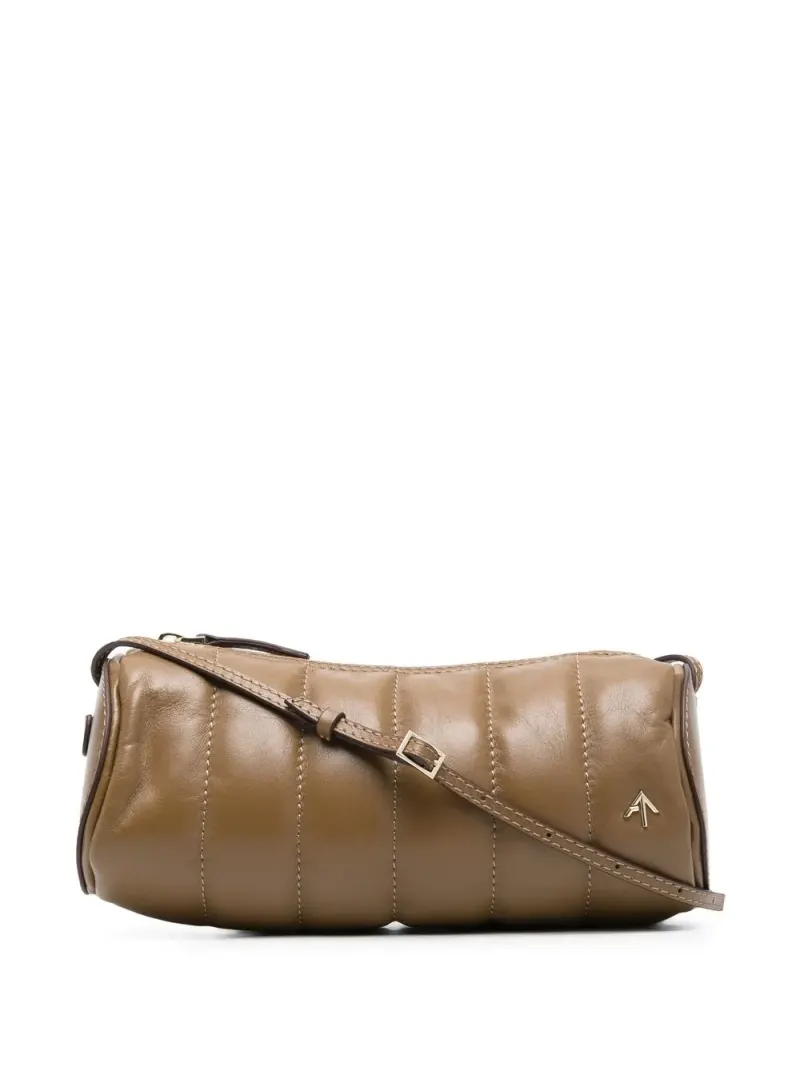 Manu Atelier Gesteppte Cylinder Handtasche in Braun