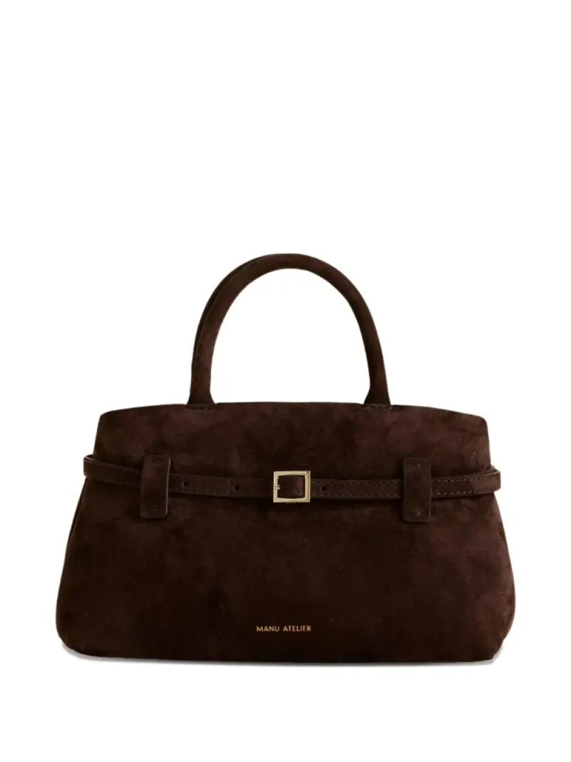 Manu Atelier Le Cambon Handtasche aus Wildleder 25cm in Braun Wildleder-Leder