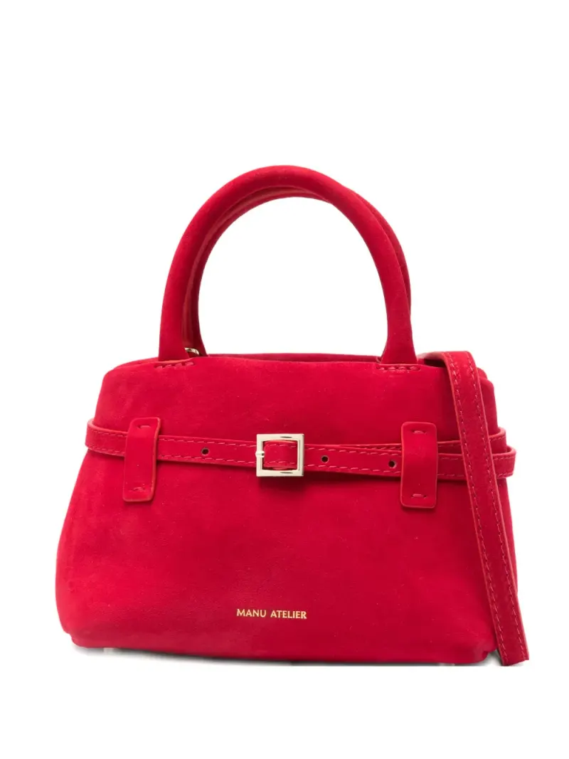 Manu Atelier Le Cambon Tote Bag aus Wildleder in Rot Wildleder-Leder
