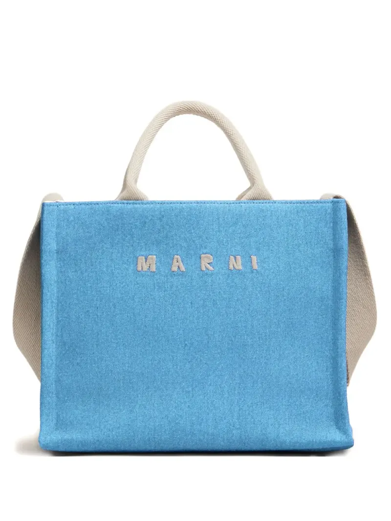 Marni Kleine Jeans-Tote Bag in Blau