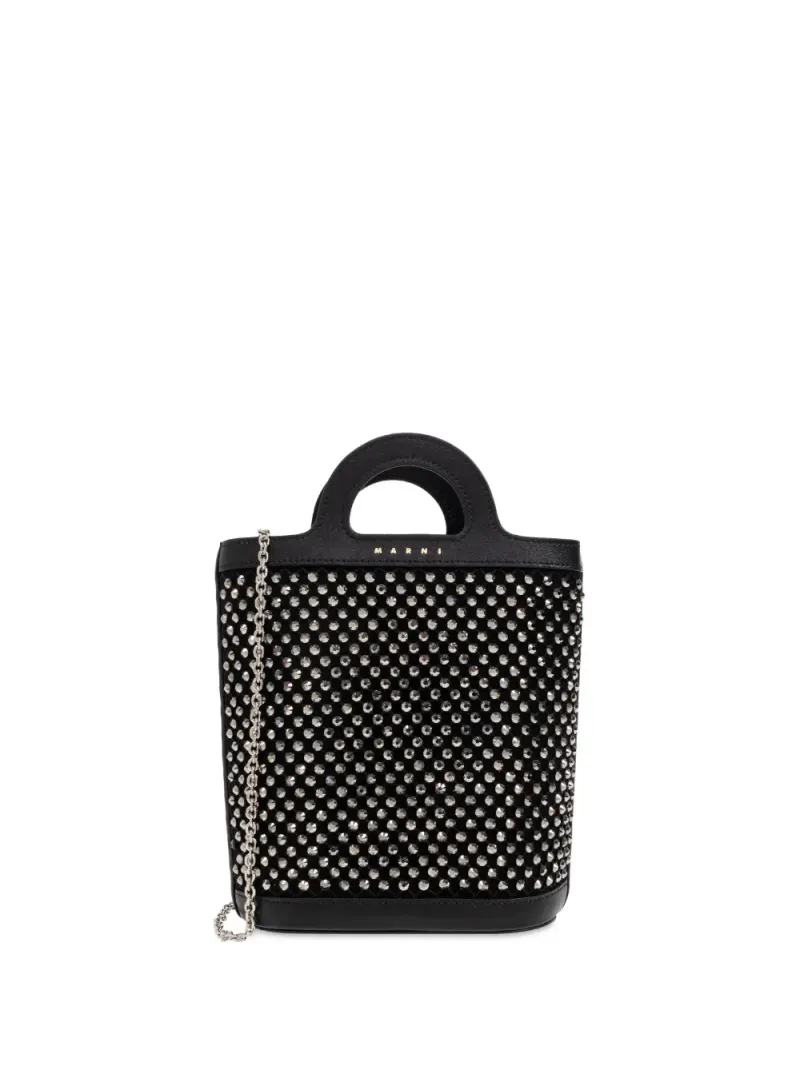 Marni Kristallverzierter Shopper in Schwarz
