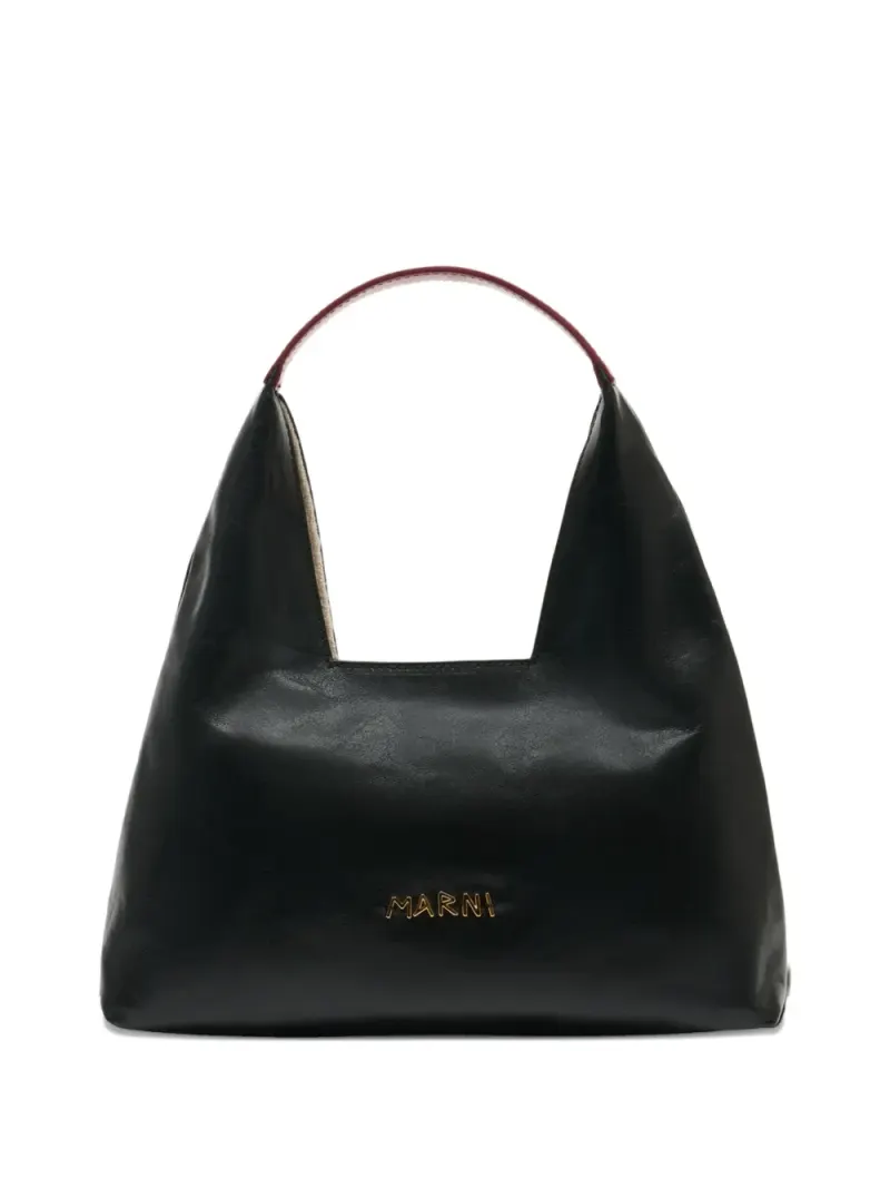 Marni Mini-Schultertasche aus Leder Mini in Schwarz