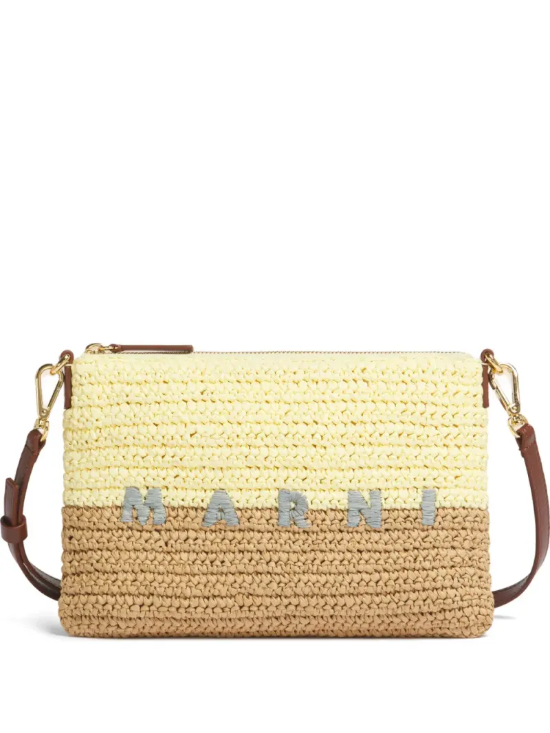 Marni Seaside Clutch in Colour-Block-Optik in Nude
